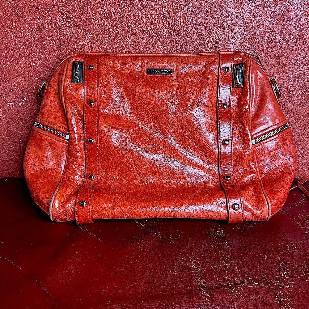 Red Leather Rebecca Minkoff Hobo Satchel Purse Bag